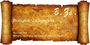 Butyka Zsigmond névjegykártya